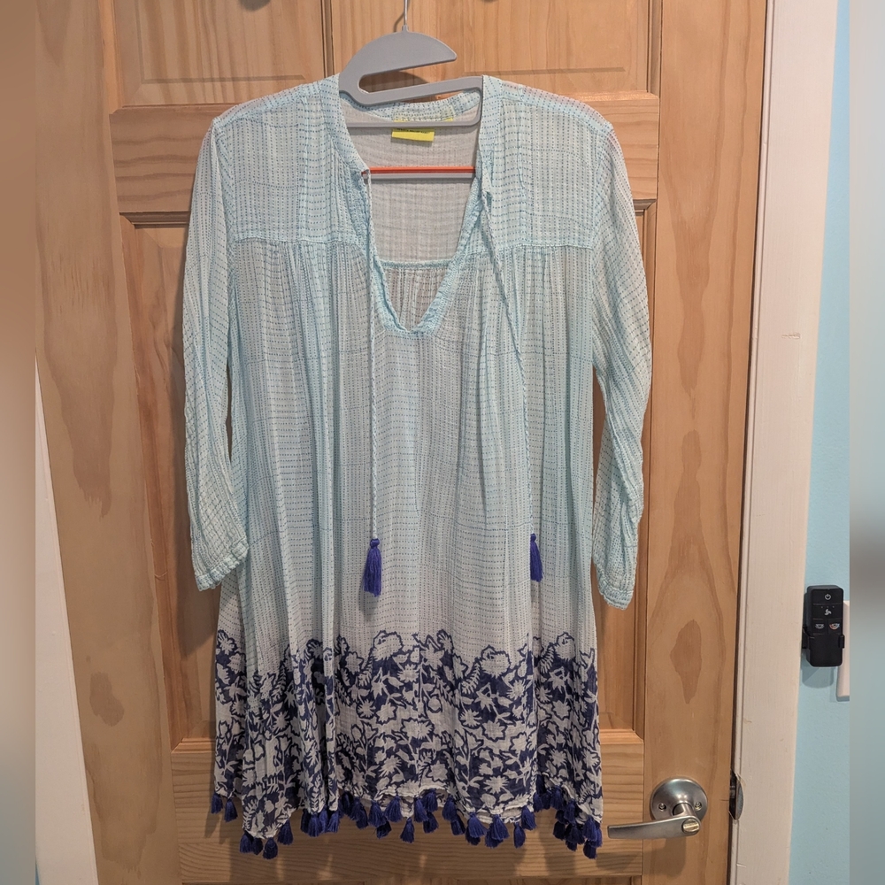 Roberta Roller Rabbit Light Blue Patterned Tunic - image 1